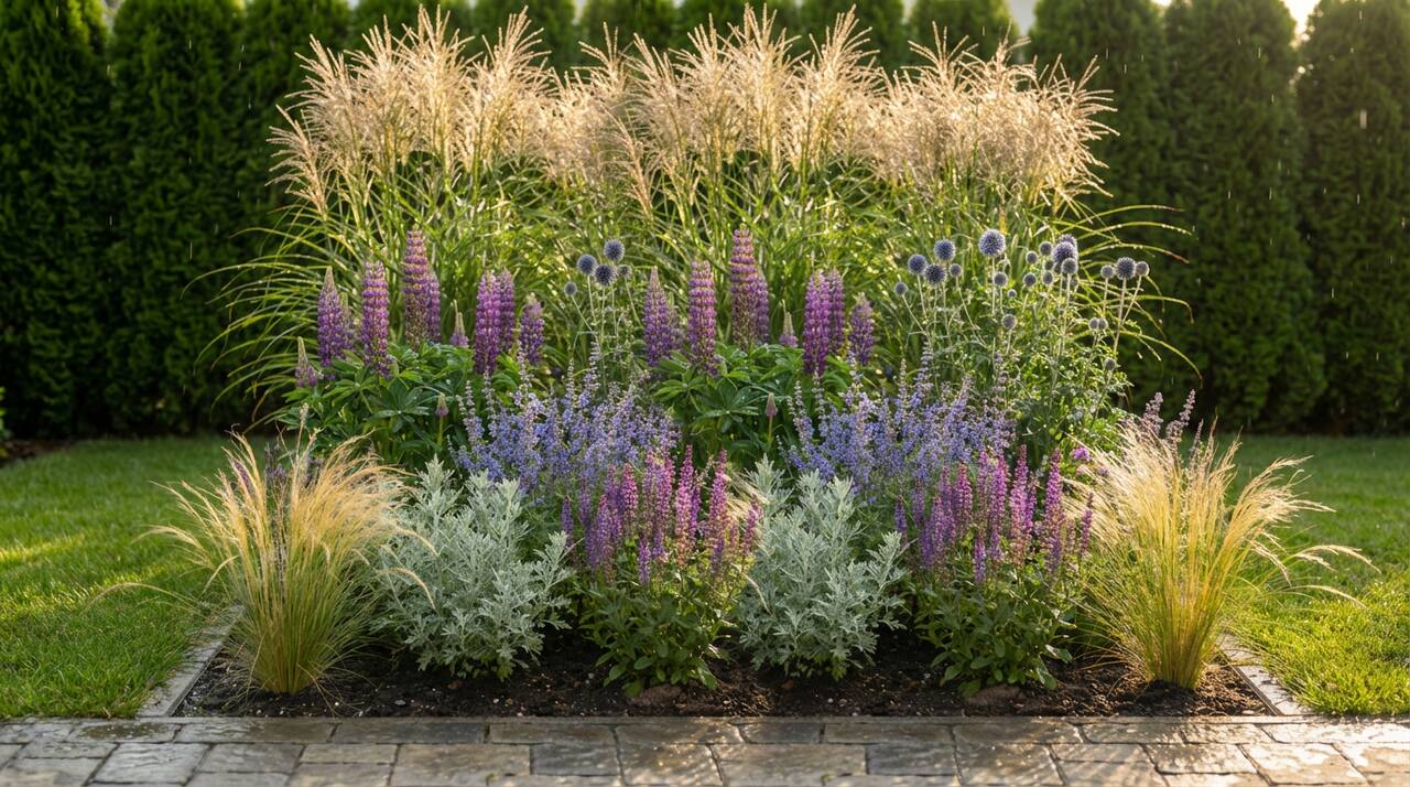 Викрійка клумби Валенсія на агроволокні, сонячні місця, легка напівтінь